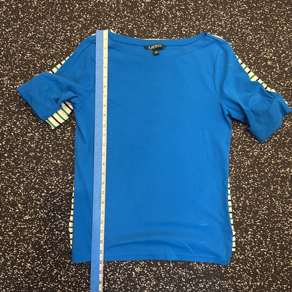 Ralph Lauren Boat Neck shirt top size Large Lrg L womens blue white stripes - Picture 7 of 12